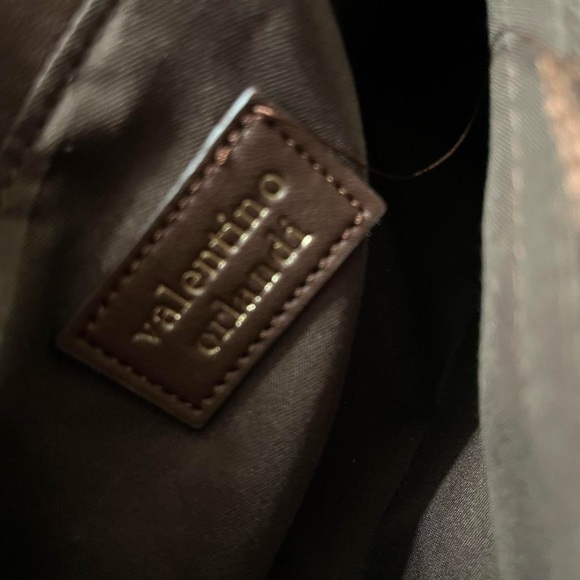 Valentino Orlandi Brown Vegan Leather Chain Handbag Bag - Picture 6 of 8